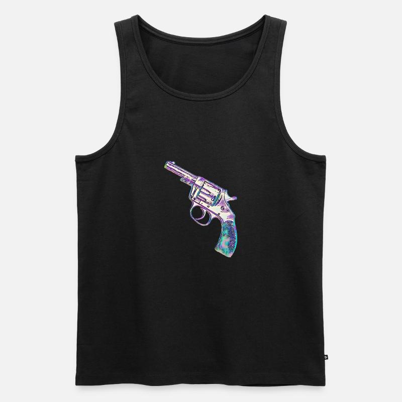 Bunter Revolver - Männer Premium Bio Tank Top - Schwarz