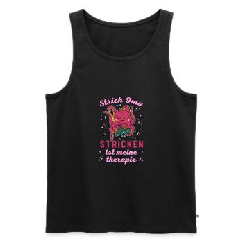 Knitting Knitter Crochet Wool Yarn Crochet Hook - Men's Premium Organic Tank Top - black - Front - AI Model Male 178 light (178cm)