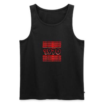 1970 - Men's Premium Organic Tank Top - black - Front - Michal (187cm)