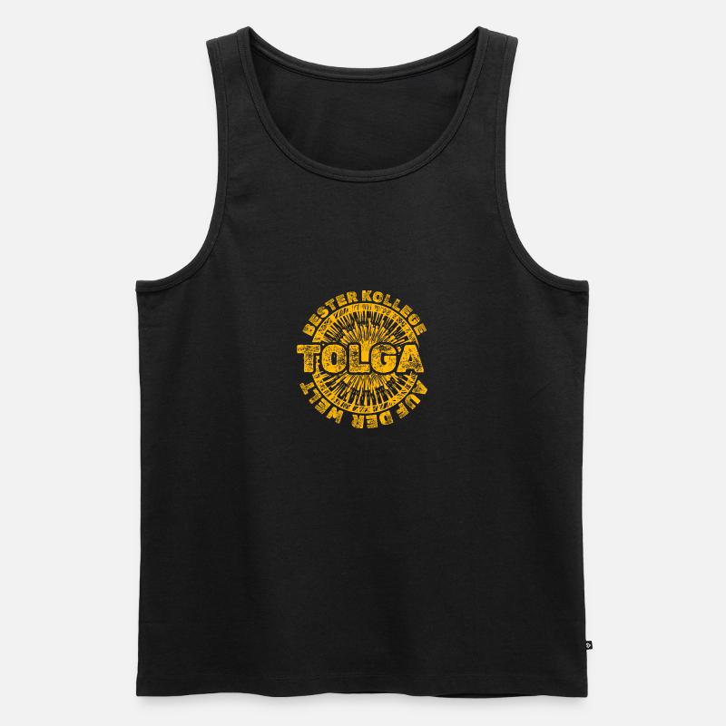 Tolga als Arbeit - Männer Premium Bio Tank Top - Schwarz