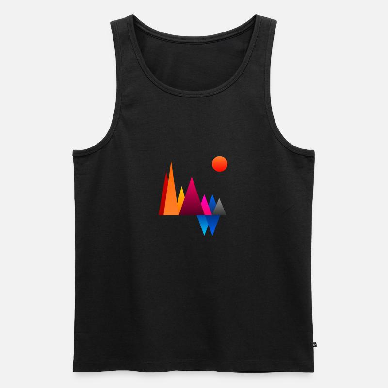 Bunte Berge - Männer Premium Bio Tank Top - Schwarz