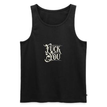 Vintage fick dich - Männer Premium Bio Tank Top - Schwarz - Vorne - AI Model Male 178 light (178cm)