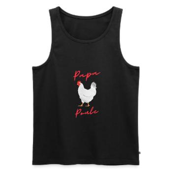papa poule - Débardeur bio Premium Homme - noir - Devant - Michal (187cm)