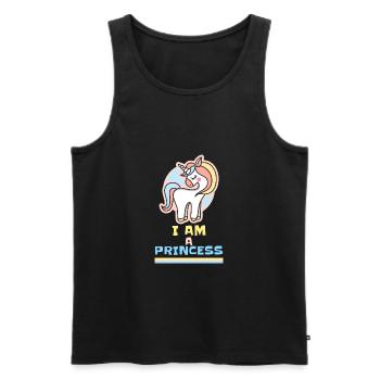 unicorn I am a princess - Männer Premium Bio Tank Top - Schwarz - Vorne - Michal (187cm)