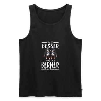 Was ist besser als ein Berner Zwei Berner - Männer Premium Bio Tank Top - Schwarz - Vorne - AI Model Male 178 light (178cm)