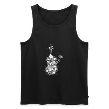 blumige Geige Geschenkidee - Männer Premium Bio Tank Top - Schwarz - Vorne - Michal (187cm)