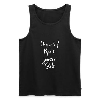 mama papa Eltern stolz Kinder babys Schrift - Männer Premium Bio Tank Top - Schwarz - Vorne - AI Model Male 178 light (178cm)