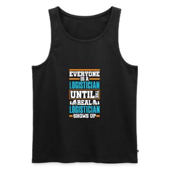 Logistics Logistician Until Real Logistician - Men's Premium Organic Tank Top - black - Front - Michal (187cm)