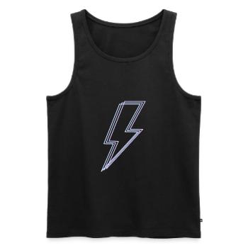 RETRO2 THUNDER OUTLINED - Männer Premium Bio Tank Top - Schwarz - Vorne - AI Model Male 178 light (178cm)