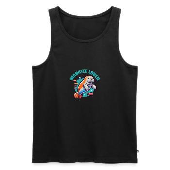 Seekuh mit vielen bunten Fischen - Männer Premium Bio Tank Top - Schwarz - Vorne - Michal (187cm)