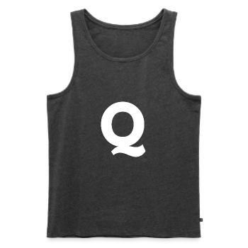Q - Men's Premium Organic Tank Top - heather anthracite - Front - AI Model Male 178 light (178cm)