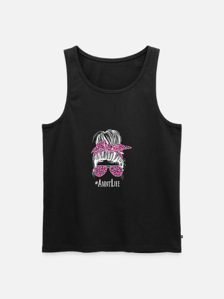 Aunt Messy Dutt Leopard - Men's Premium Organic Tank Top - black
