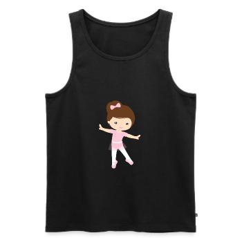 Mädchen Ballerina Ballett Cartoon - Männer Premium Bio Tank Top - Schwarz - Vorne - Michal (187cm)