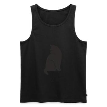 douce idée cadeau Chat Noir - Débardeur bio Premium Homme - noir - Devant - Michal (187cm)