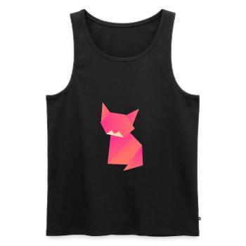 Katze Origami Polygon - Männer Premium Bio Tank Top - Schwarz - Vorne - Michal (187cm)