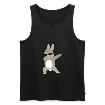 Dabbing Rabbit With Sunglasses - Dab Dance Gift - Débardeur bio Premium Homme - noir - Devant - AI Model Male 178 light (178cm)