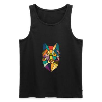 Fuchs - Männer Premium Bio Tank Top - Schwarz - Vorne - AI Model Male 178 light (178cm)