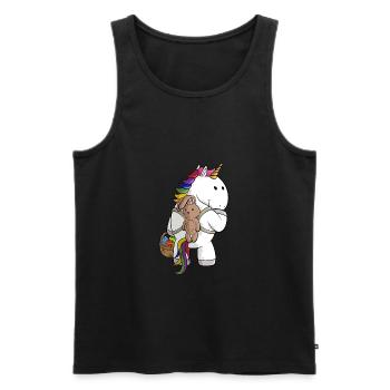 Oster Comic Einhorn - Männer Premium Bio Tank Top - Schwarz - Vorne - AI Model Male 178 light (178cm)