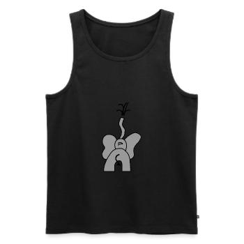 éléphant - Débardeur bio Premium Homme - noir - Devant - AI Model Male 178 light (178cm)