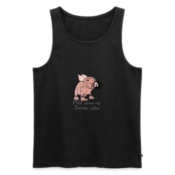 Fell ist nur auf Tiere schön.... - Männer Premium Bio Tank Top - Schwarz - Vorne - Michal (187cm)