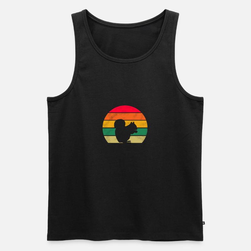 Waldbewohner Nagetier Retro Eichhörnchen - Männer Premium Bio Tank Top - Schwarz