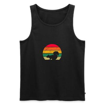 Waldbewohner Natur Tier Retro Eichhörnchen - Männer Premium Bio Tank Top - Schwarz - Vorne - Michal (187cm)