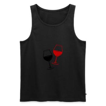 Wine Symbol Glass - Men's Premium Organic Tank Top - black - Front - Michal (187cm)