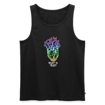 LGTB, herz, regenbogen, le cœur est le cœur, bunt - Débardeur bio Premium Homme - noir - Devant - AI Model Male 178 light (178cm)
