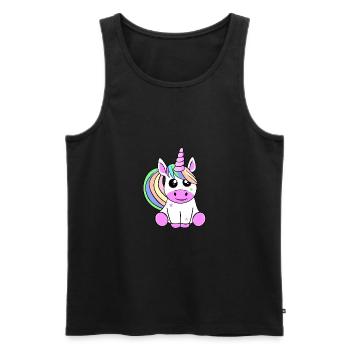 A cute unicorn. - Men's Premium Organic Tank Top - black - Front - Michal (187cm)