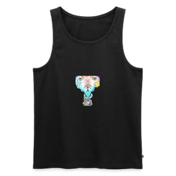 open mind - Männer Premium Bio Tank Top - Schwarz - Vorne - AI Model Male 178 light (178cm)