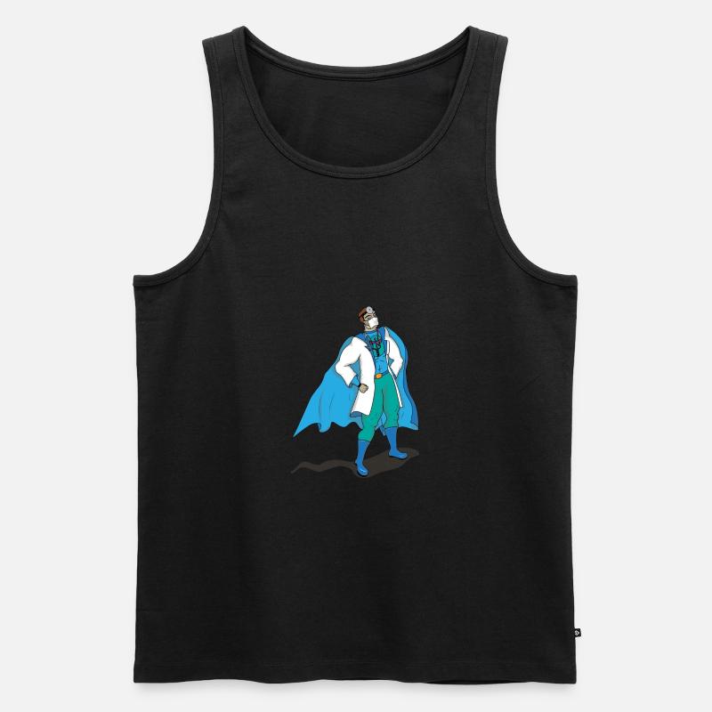 Arzt Doktor Doc Superheld - Männer Premium Bio Tank Top - Schwarz