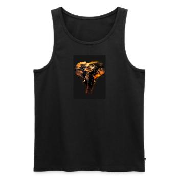 Elephant in the heart of the savannah - Men's Premium Organic Tank Top - black - Front - AI Model Male 178 light (178cm)