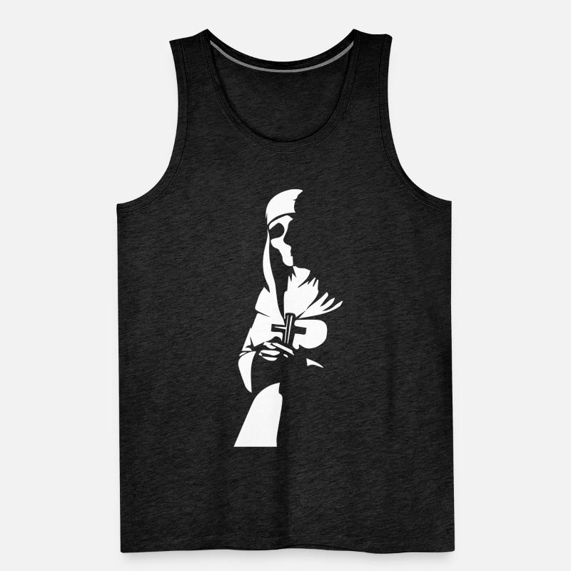 Step into the Shadows Unique Horror Nun, Satanic, Men's Premium Organic Tank Top
