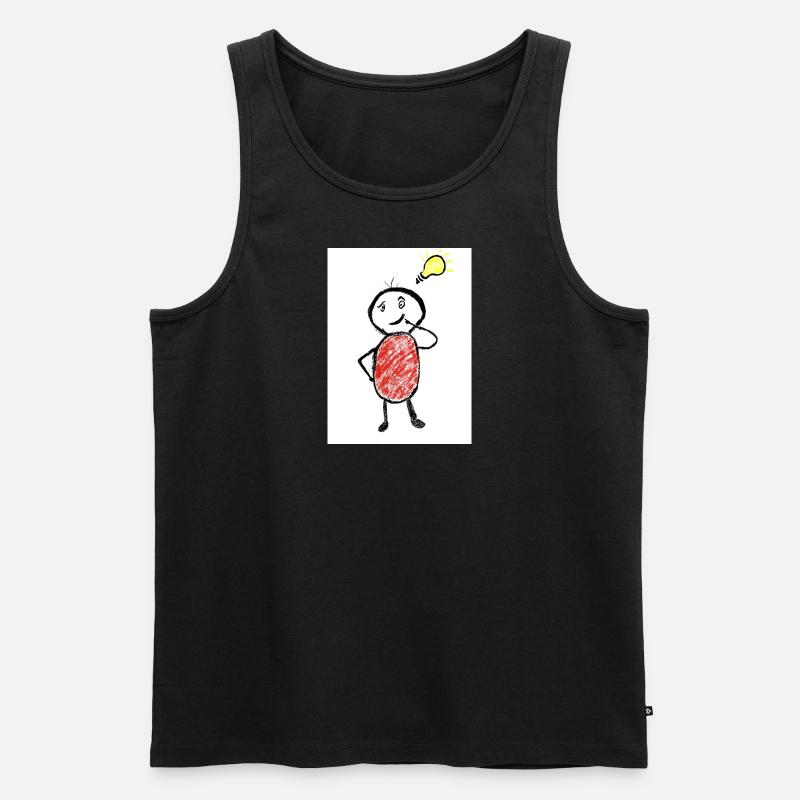 Strichmännchen hat eine Idee - Männer Premium Bio Tank Top - Schwarz