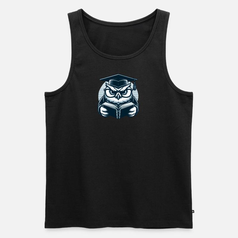 Lesende Eule - Männer Premium Bio Tank Top - undefined