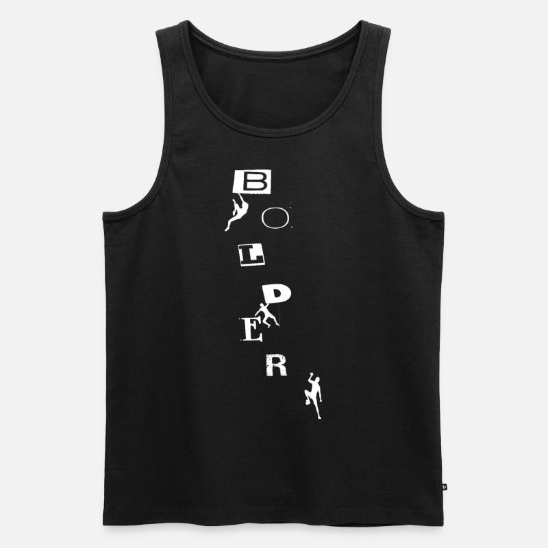 Boulder mit Klettergriffe - Männer Premium Bio Tank Top - Schwarz