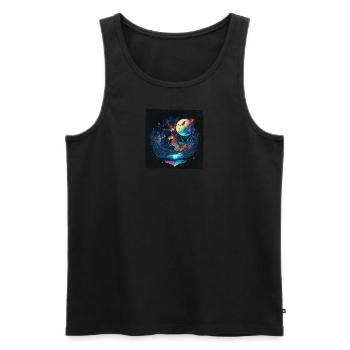 Vierge zodiaque aquarelle aquarelle Boho - Débardeur bio Premium Homme - noir - Devant - Michal (187cm)