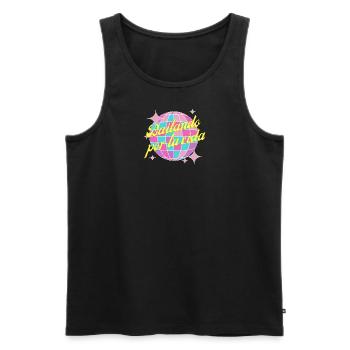 Bailando por la vida, dancing through life in bunt - Men's Premium Organic Tank Top - black - Front - Michal (187cm)