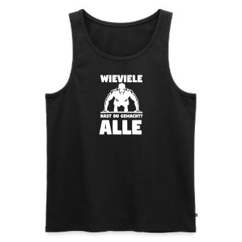 Pushup - Männer Premium Bio Tank Top - Schwarz - Vorne - Michal (187cm)