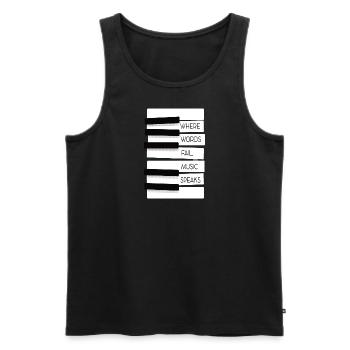 where words fail music speaks - Men's Premium Organic Tank Top - black - Front - Michal (187cm)