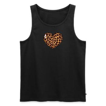 Leoparden-Herz – Wildes T-Shirt-Design - Männer Premium Bio Tank Top - Schwarz - Vorne - AI Model Male 178 light (178cm)