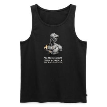 Griechische Büste – Mori Memorias Non Somnia - Männer Premium Bio Tank Top - Schwarz - Vorne - AI Model Male 178 light (178cm)