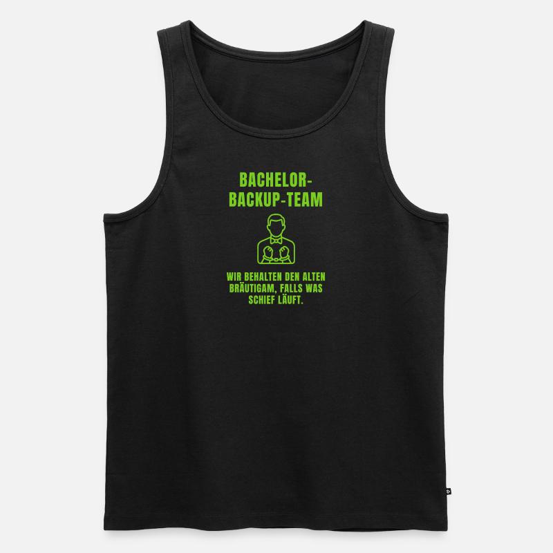 Bachelor Backup Team - Männer Premium Bio Tank Top - Schwarz
