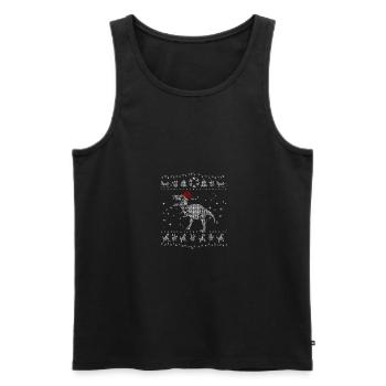 T-Rex laid de chemise de dinosaure de Noël - Débardeur bio Premium Homme - noir - Devant - Michal (187cm)