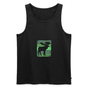 Elk - Men's Premium Organic Tank Top - black - Front - AI Model Male 178 light (178cm)