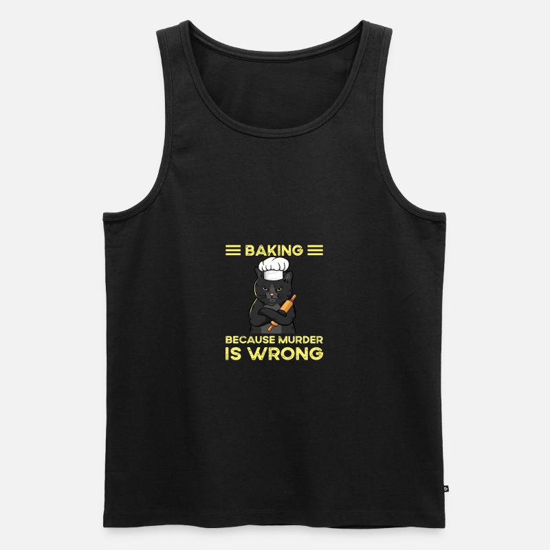 Baking Because Murder Is Wrong - Men's Premium Organic Tank Top - black