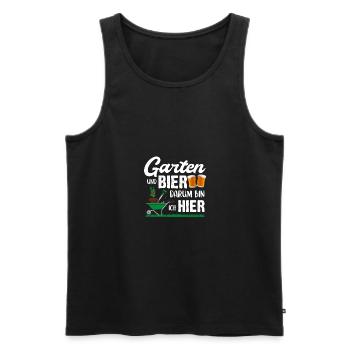 Bier Und Garten Darum Bin Ich Hier - Männer Premium Bio Tank Top - Schwarz - Vorne - AI Model Male 178 light (178cm)