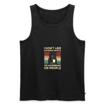 I Dont Like Morning People Vintage - Männer Premium Bio Tank Top - Schwarz - Vorne - AI Model Male 178 light (178cm)
