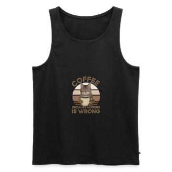 Coffee Because Murder Is Wrong - Männer Premium Bio Tank Top - Schwarz - Vorne - AI Model Male 178 light (178cm)