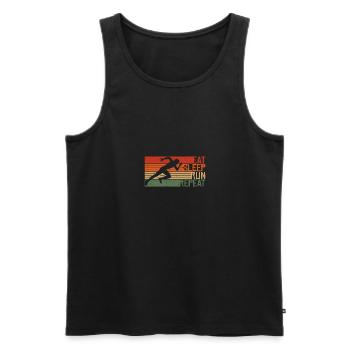 Eat Sleep Run Repeat Vintage Retro - Men's Premium Organic Tank Top - black - Front - Michal (187cm)